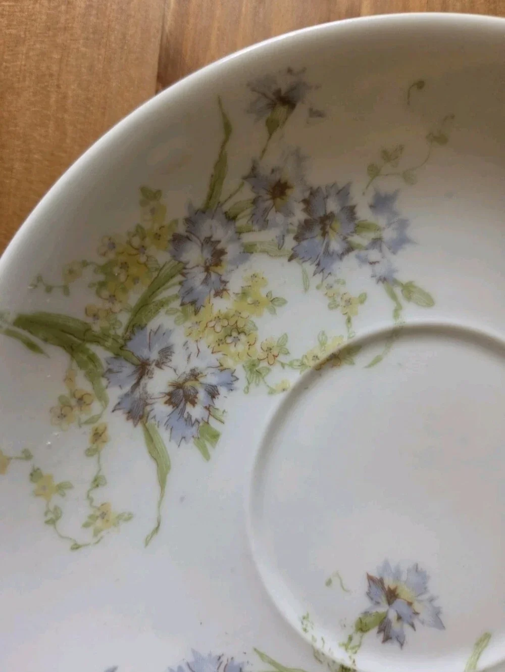 Antique Theodore Haviland Limoges Cup Saucer Blue Cornflower Schleiger 603b